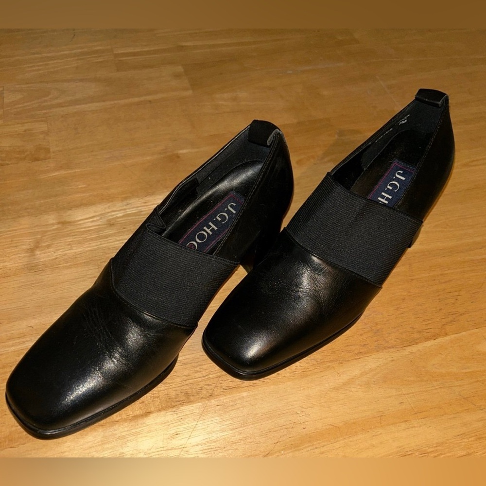 Woman’s 7M heels black J.G. Hook black upper leather shoes
